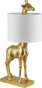 Zlatá stolní lampa s lněným stínidlem Bloomingville Silas