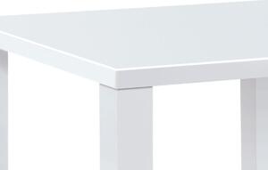 Jídelní stůl 80x80x76 cm, vysoký lesk bílý AT-3005 WT
