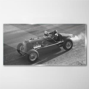Obraz na skle Obraz na skle Auto černobílé závody
