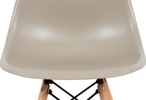Jídelní židle CT-758 LAT plast latté, masiv buk, kov černý