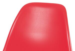 Jídelní židle CT-758 RED plast červený, masiv buk, kov černý
