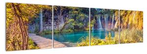 Vodopády v přírodě - obraz (160x40cm)