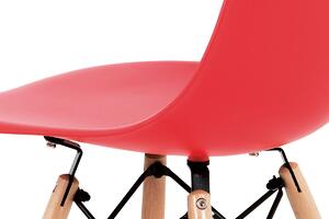 Jídelní židle CT-758 RED plast červený, masiv buk, kov černý