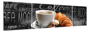 Káva s croissantem - obraz (160x40cm)
