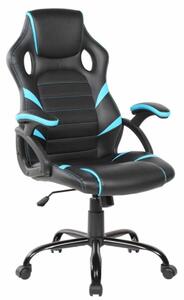 Kancelářská židle s opěrkou hlavky DKD Home Decor Modro černá 66 x 63 x 120 cm