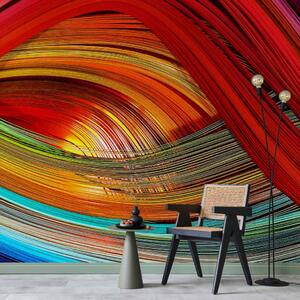 Fototapeta Vlna - abstrakce s barevnými nitkami a efektem prostorových vln
