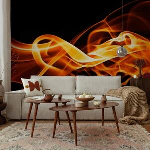 Fototapeta Oheň - abstrakce s motivem oranžového světla na černém pozadí