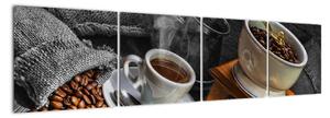 Zátiší s kávou - obraz (160x40cm)