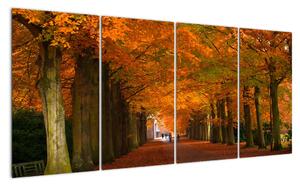 Obraz - cesty lesem na podzim (160x80cm)