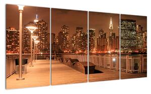 Obraz - noční velkoměsto (160x80cm)