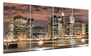 Obraz nočního města (160x80cm)