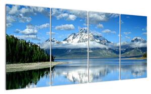 Obraz - zasněžené vrcholky hor (160x80cm)
