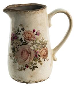 Béžový keramický dekorační džbán s růžemi Roses I – 1500 ml