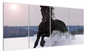 Obraz koně ve sněhu (160x80cm)