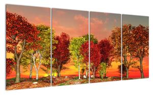 Obraz přírody - barevné stromy (160x80cm)