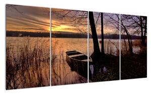 Obraz lodičky na jezeře (160x80cm)