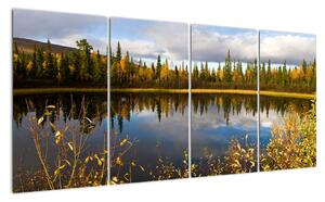 Obraz na stěnu - lesní jezírko (160x80cm)
