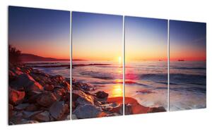 Moderní obraz - západ slunce nad mořem (160x80cm)