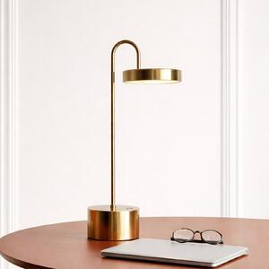 Dyberg Larsen LED stolní lampa na akumulátor MOOVELIGHT, mosaz, 35 cm, stmívatelný, Mosaz / zlato, Obývací pokoj / jídelna, kov, Design