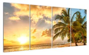 Obraz palmy na písečné pláži (160x80cm)