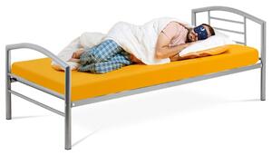 Autronic JEDNOLŮŽKOVÁ POSTEL S INTEGROVANÝM ROŠTEM - kovová - 90 x 200 cm