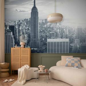 Fototapeta Manhattan a budova Empire State - architektura v odstínech šedi