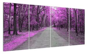 Moderní obraz - fialový les (160x80cm)