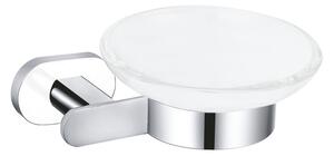 Slezák - RAV Mýdlenka skleněná chrom/bílá Koupelnový doplněk YUKON YUA0300CB Barva: Bílá/chrom, kód produktu: YUA0300CB