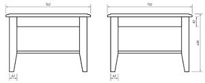 Konferenční stolek Belluno Elegante, malý, bílý, masiv, borovice