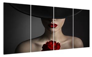 Moderní obraz - žena s růží (160x80cm)