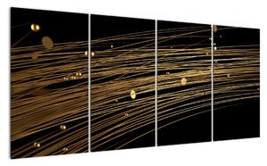 Abstraktní obraz zlatých vláken (160x80cm)