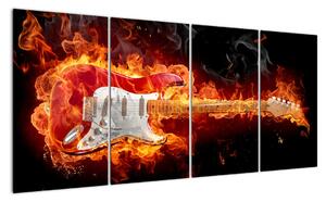 Obraz - kytara v ohni (160x80cm)