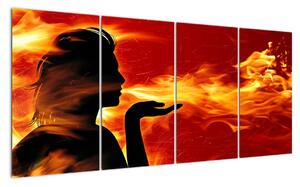 Obraz - žena v ohni (160x80cm)