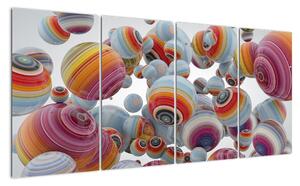 Abstraktní obraz barevných koulí (160x80cm)