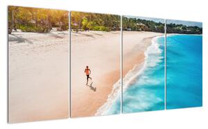 Obraz písečné pláže - obrazy do bytu (160x80cm)