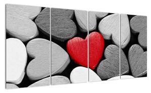 Červené srdce - obrazy na stěnu (160x80cm)