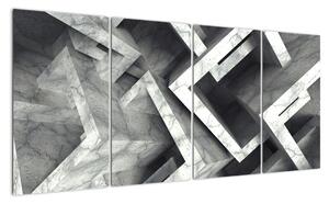 Abstraktní černobílý obraz (160x80cm)