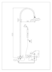 Vodovodní baterie vanová LABE s hlavovou a ruční sprchou L054.5/3 - RAV Slezák