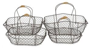 Set 4 drátěných košíků s uchy Filaire – 38x28x36 / 34x23x32 / 31x20x27 / 27x17x24 cm
