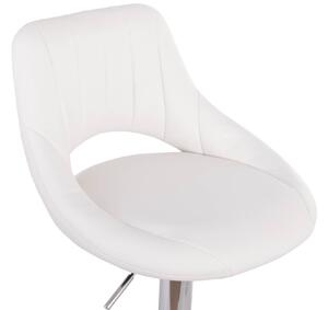 G21 Barová židle Aletra koženková, prošívaná white