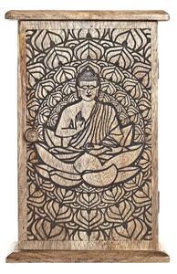 Skříň na klíče DKD Home Decor Buddha, mangové dřevo 18 x 7,5 x 28 cm