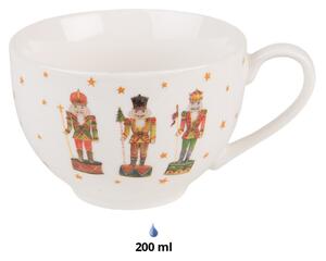 Porcelánový šálek s podšálkem s Louskáčky Happy Little Christmas – 12x9x6 cm
