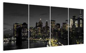 Obraz večerního města (160x80cm)