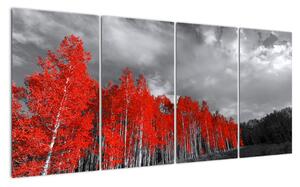 Červený les - moderní obraz (160x80cm)