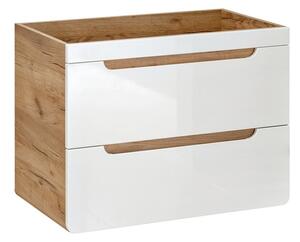 Comad Umyvadlová skříňka Aruba 821 2S dub craft zlatý/bílý lesk