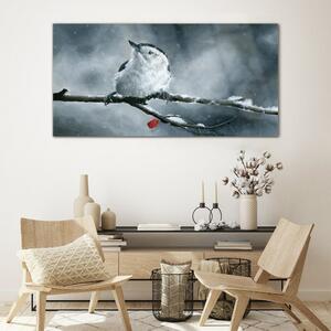 Obraz na skle Obraz na skle Zvířecí pták sněhová zima