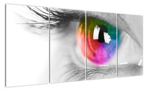 Moderní obraz: barevné oko (160x80cm)