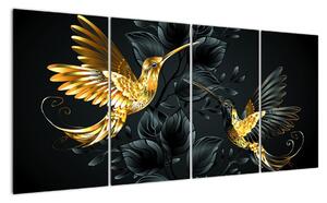 Obraz - zlatí ptáci (160x80cm)