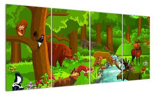 Dětský obraz: lesní příroda (160x80cm)