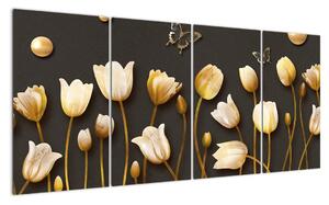 Obraz zlatých tulipánů (160x80cm)